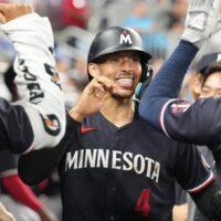 Carlos Correa celebrates home run for YRFI