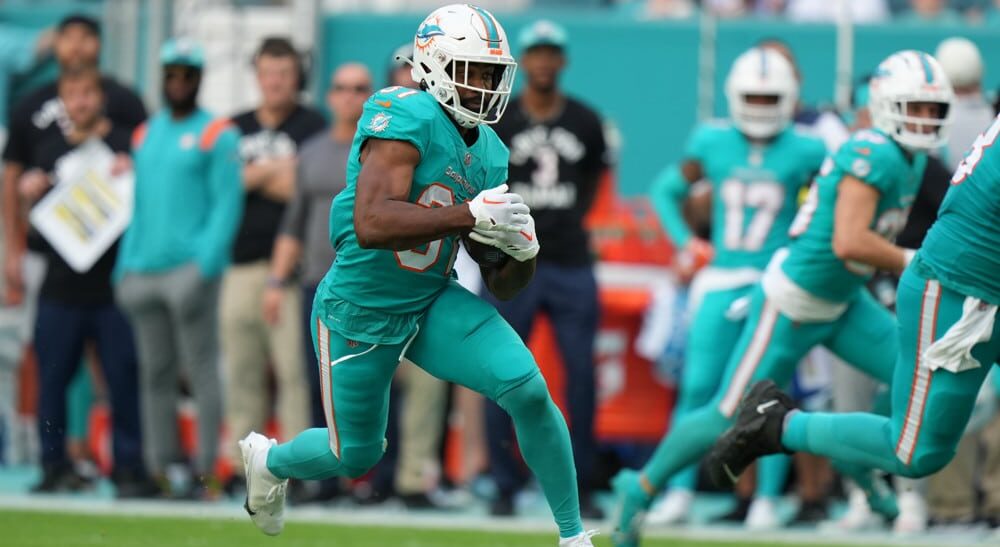 Dolphins RB Raheem Mostert attempts to be first touchdown scorer