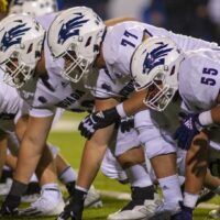 Nevada football offensive line takes position